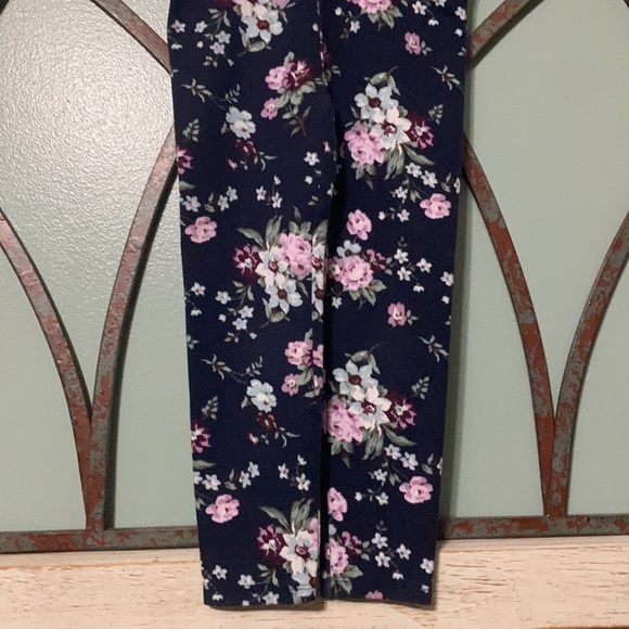 Girls’ 4T Janie and Jack Blue Floral Ponte Pants - Picture 3 of 7
